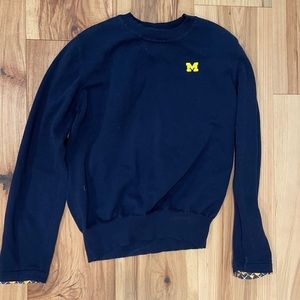 Vintage women’s Michigan wolverines blue sweater